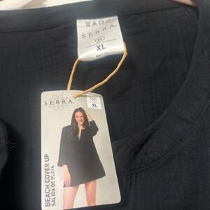 Cute! Black cotton gauzy beach cover up.  NWT  Size XL